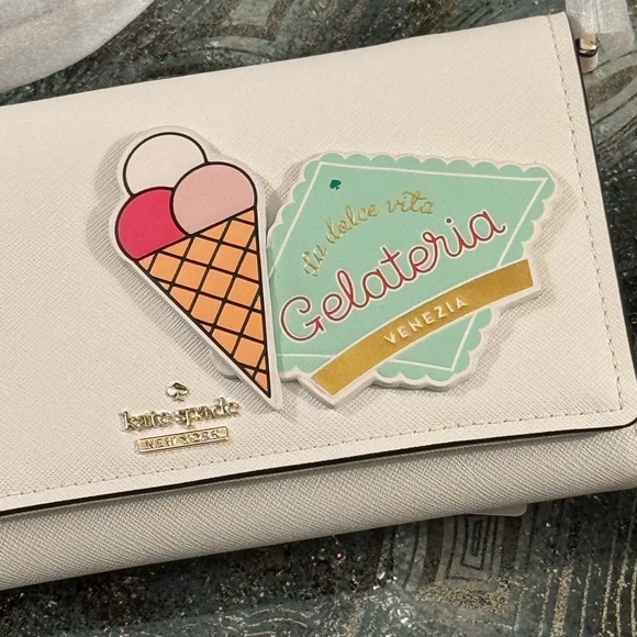 Kate Spade NWT! Convertible Crossbody Wallet Clutch Purse "La Dolce Vita Italian - Picture 3 of 13